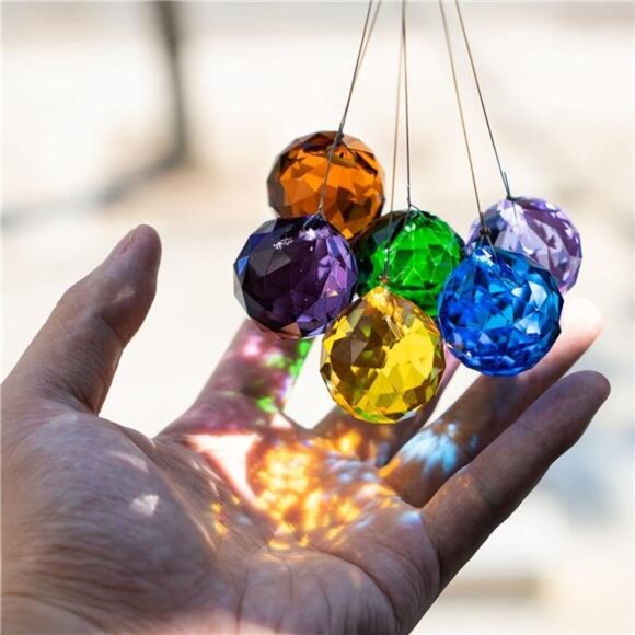 Crystalsuncatcher 30mm Vintage Feng Shui Faceted Decorating Crystal Ball Prism - Picture 5 of 7